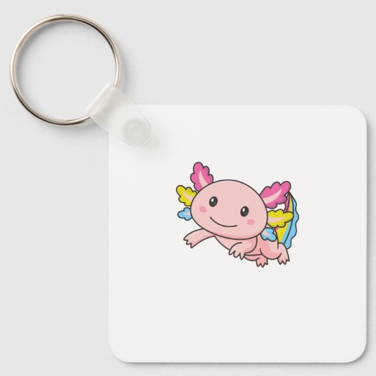 Pansexual Flag June Pride Lgbtq Axolotl Sleutelhanger (Voorkant)