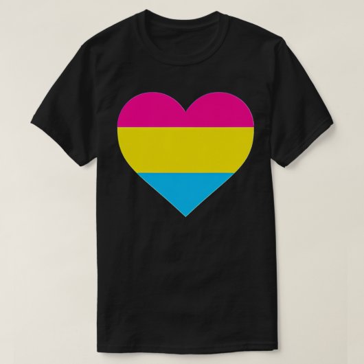 Pansexual Flag  LGB Love Heart Pocket Print  T-shirt (Design voorkant)