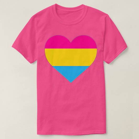 Pansexual Flag LGB Love Heart Pocket Print T-shirt (Design voorkant)
