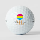 Pansexual Flag & Pride golfing monogrammed/LGBT Golfballen (Voorkant)