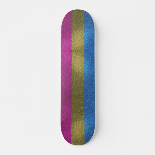 Pansexual Gay Pride Flag Glitter Sparkly Sparkles Persoonlijk Skateboard (Voorkant)