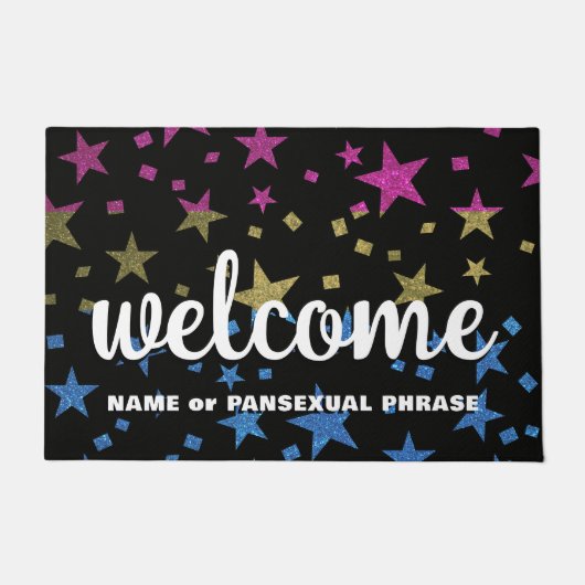 Pansexual Gay Pride Glitter Stars Nieuw Home Welko Deurmat (Voorkant)