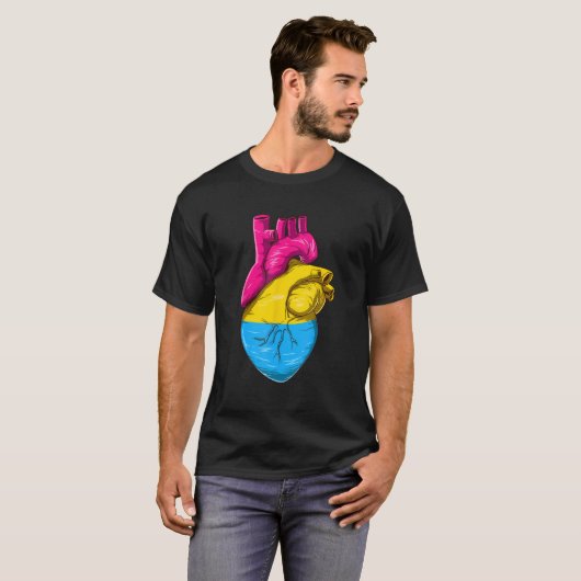 Pansexual Heart T-shirt (Voorkant volledig)