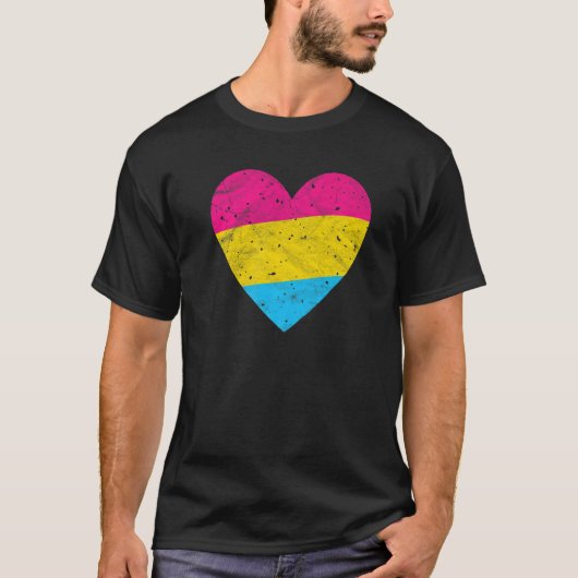 Pansexual Heart with Pan Flag Pride Month Gender T-shirt (Voorkant)