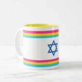 Pansexual Israel Pride Flag Tweekleurige Koffiemok (Voorkant links)
