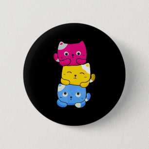 Pansexual Kawaii Cat Anime Art Cute Pan Pride LGBT Ronde Button 5,7 Cm