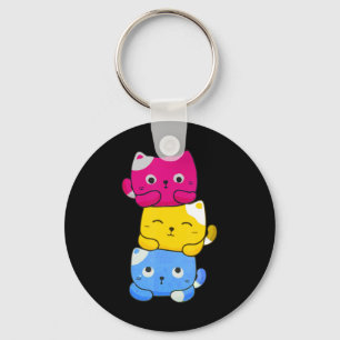 Pansexual Kawaii Cat Anime Art Cute Pan Pride LGBT Sleutelhanger