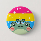 Pansexual LGBT Pride Flag Frog Button (Voorkant)