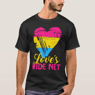 Pansexual Liefde s Breed Net Hart Pansexual Vlag 1 T-shirt
