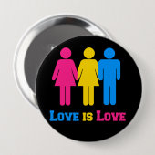 Pansexual Love Ronde Button 4,0 Cm (Voorkant /achterkant)