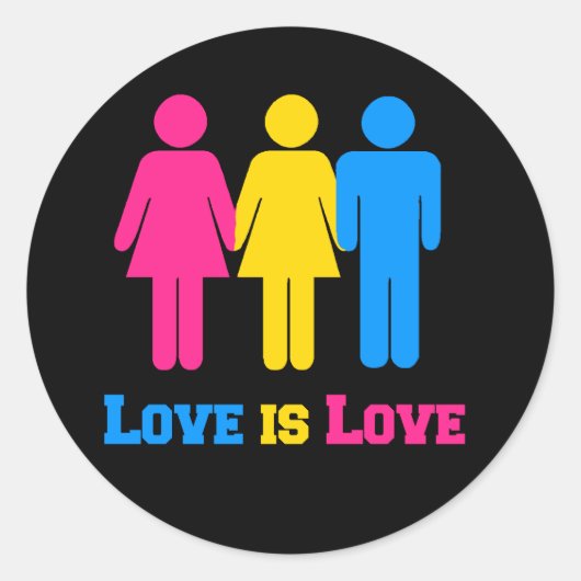 Pansexual Love Ronde Sticker (Voorkant)