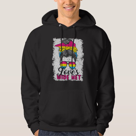 Pansexual Love s Wide Net Pansexual Flag Hoodie (Voorkant)