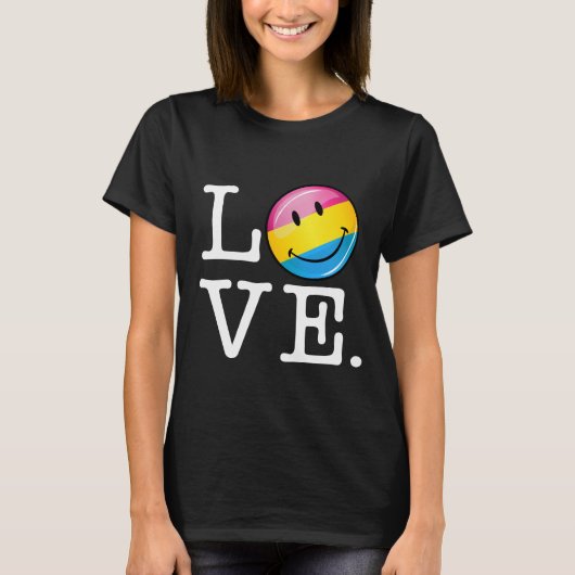 Pansexual Love Smilling Flag T-shirt (Voorkant)