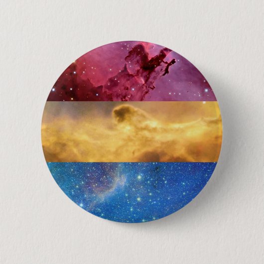 Pansexual nebula flag pin ronde button 5,7 cm (Voorkant)