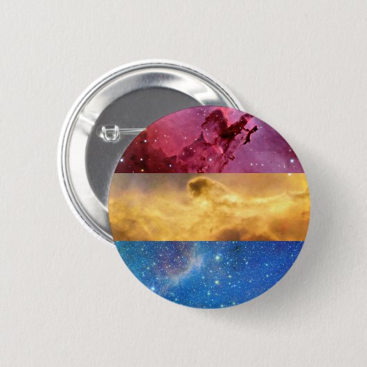 Pansexual nebula flag pin ronde button 5,7 cm (Voorkant /achterkant)