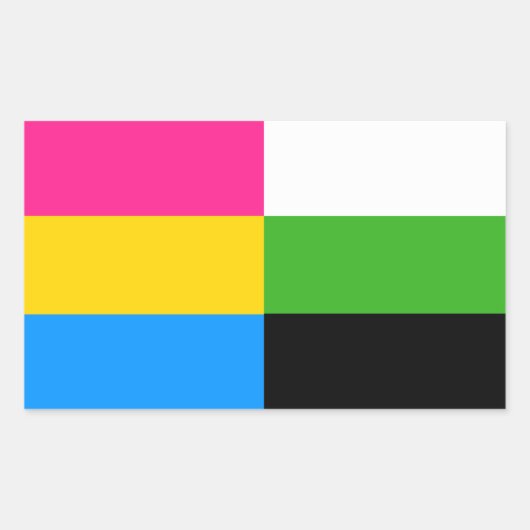 Pansexual/neutrois flag stickers (Voorkant)