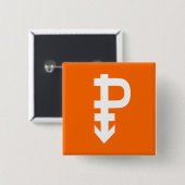 PANSEXUAL P SYMBOOL WHITE VIERKANTE BUTTON 5,1 CM (Voorkant /achterkant)