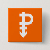 PANSEXUAL P SYMBOOL WHITE VIERKANTE BUTTON 5,1 CM (Voorkant)