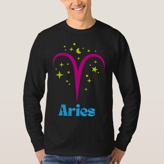 Pansexual Pan Aries Zodiac Sign Astrology LGBTQ LG T-shirt (Voorkant)