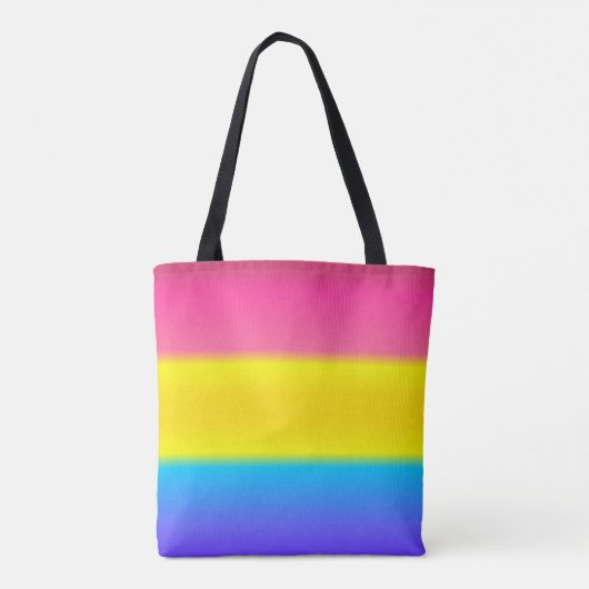 Pansexual Pan Gradient Pride Vlag: Horizontaal Tote Bag (Achterkant)