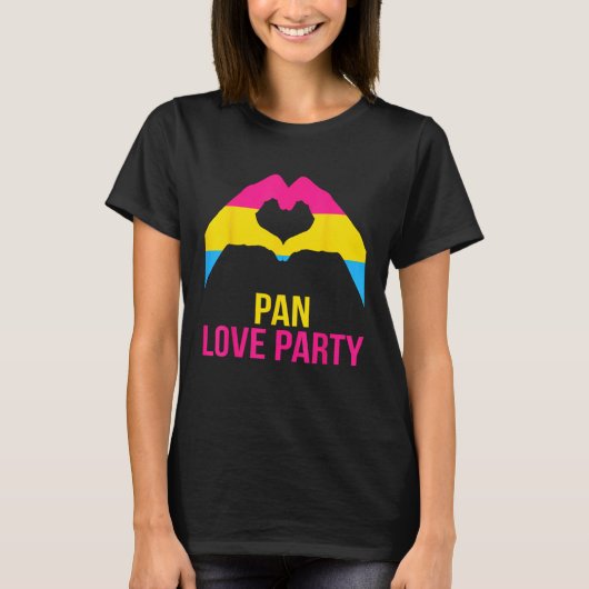 Pansexual Pan Love Party Heart Pansexual Flag T-shirt (Voorkant)