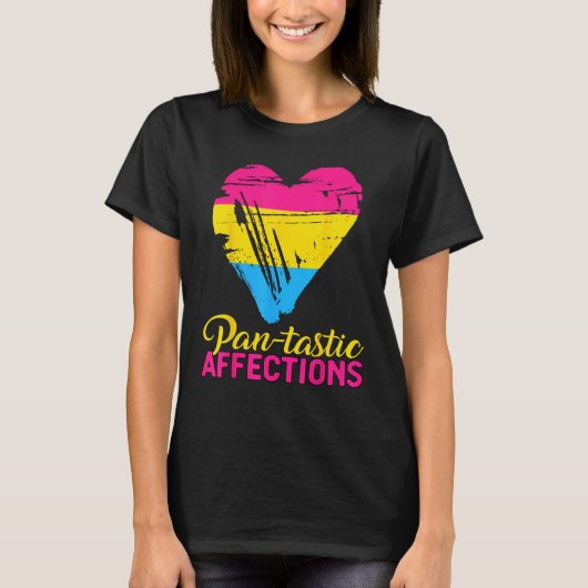 Pansexual Pan tastic Affections Heart Pansexual Fl T-shirt (Voorkant)