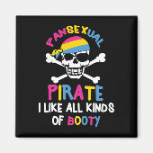 Pansexual Pirate Booty LGBTQ Pride Gift Magneet (Voorkant)