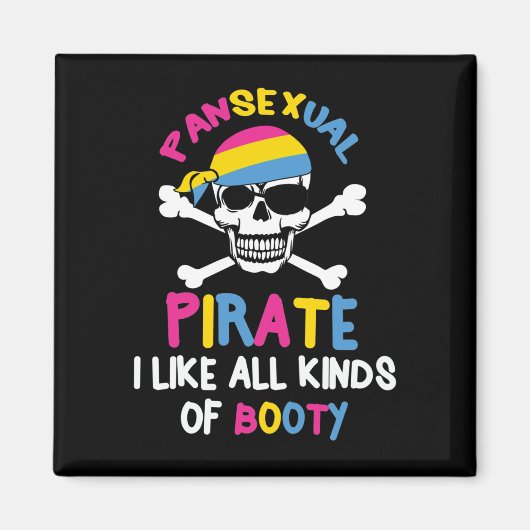 Pansexual Pirate Booty LGBTQ Pride Gift Magneet (Voorkant)