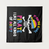 Pansexual Pirate Booty LGBTQ Pride Gift Wandkleed (Voorkant (horizontaal))