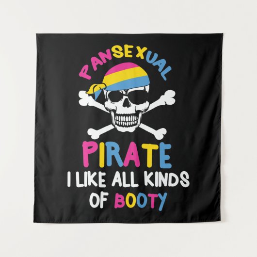 Pansexual Pirate Booty LGBTQ Pride Gift Wandkleed (Voorkant)