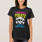 Pansexual Pirate Booty Rainbow Ally LGBTQ Pride Co T-shirt (Voorkant)