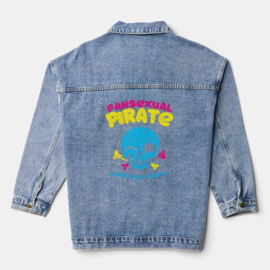 Pansexual Pirate Houdt van alle buit grappige lgbt Denim Jacket (Achterkant)