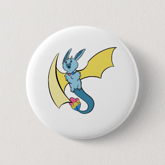Pansexual Pride Bat Dragon Ronde Button 5,7 Cm (Voorkant)