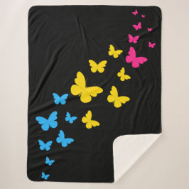 Pansexual Pride Butterfly Trail Sherpa Deken