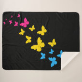 Pansexual Pride Butterfly Trail Sherpa Deken (Voorkant (horizontaal))
