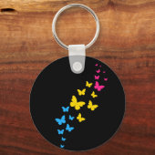 Pansexual Pride Butterfly Trail Sleutelhanger (Voorkant)