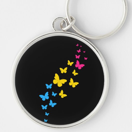 Pansexual Pride Butterfly Trail Sleutelhanger (Voorkant)