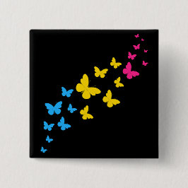 Pansexual Pride Butterfly Trail Vierkante Button 5,1 Cm