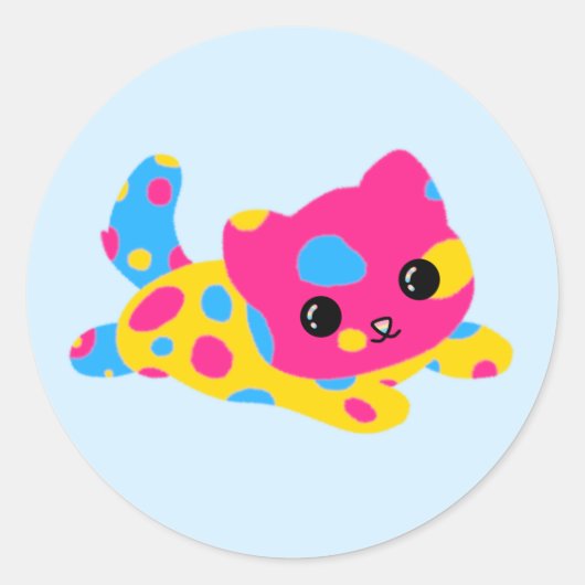 Pansexual Pride Cat Stickers (Voorkant)