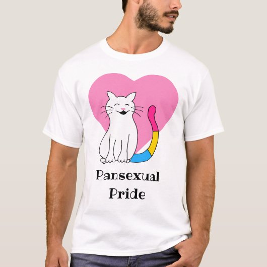 Pansexual Pride Cat T-shirt (Voorkant)