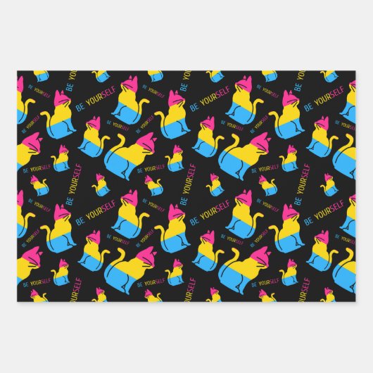 Pansexual Pride Cat - wees jezelf Inpakpapier Vel (Voorkant)