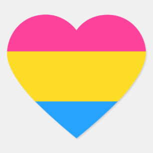 Pansexual Pride Colors Hart Sticker