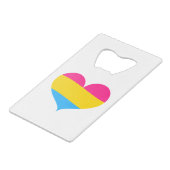 Pansexual Pride Creditkaart Flessenopener (Voorkant Gekanteld)