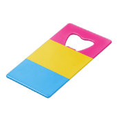 Pansexual Pride Creditkaart Flessenopener (Achterkant Gekanteld)