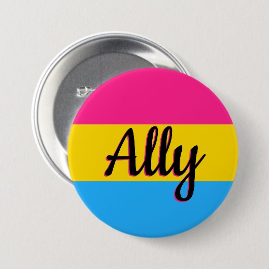 Pansexual Pride Flag Ally Button (Voorkant /achterkant)