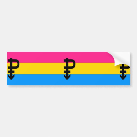 Pansexual Pride Flag Bumpersticker (Voorkant)