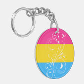 Pansexual Pride Flag  Floral Bloom Sleutelhanger (Voorkant Links)