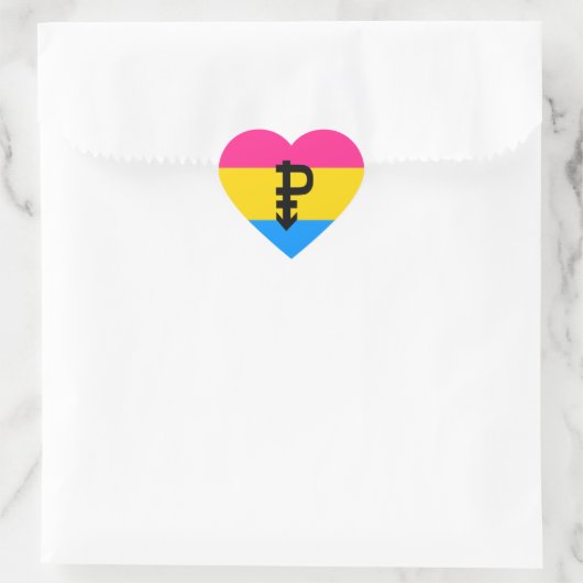 Pansexual Pride Flag Hart Sticker (Tas)