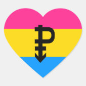 Pansexual Pride Flag Hart Sticker (Voorkant)