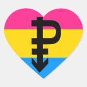 Pansexual Pride Flag Hart Sticker (Voorkant)